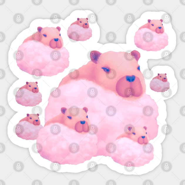 Capybaras In The Clouds Sticker by SubtleSplit